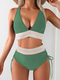 Women's Deep V-Neck Backless Sexy Bikini Swimsuit