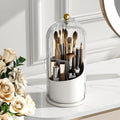 1 Toothbrush Storage Box with a Transparent Cover, 360° Rotating Sliding Opening, Dust-Proof and Water-Resistant, Suitable for Bathrooms, Bedrooms and Dressing Tables.
