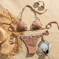 Neck-tie Swim Bikini With Adjustable Straps