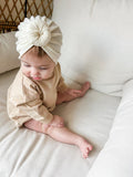 Organic Cotton Bubble Romper - Latte