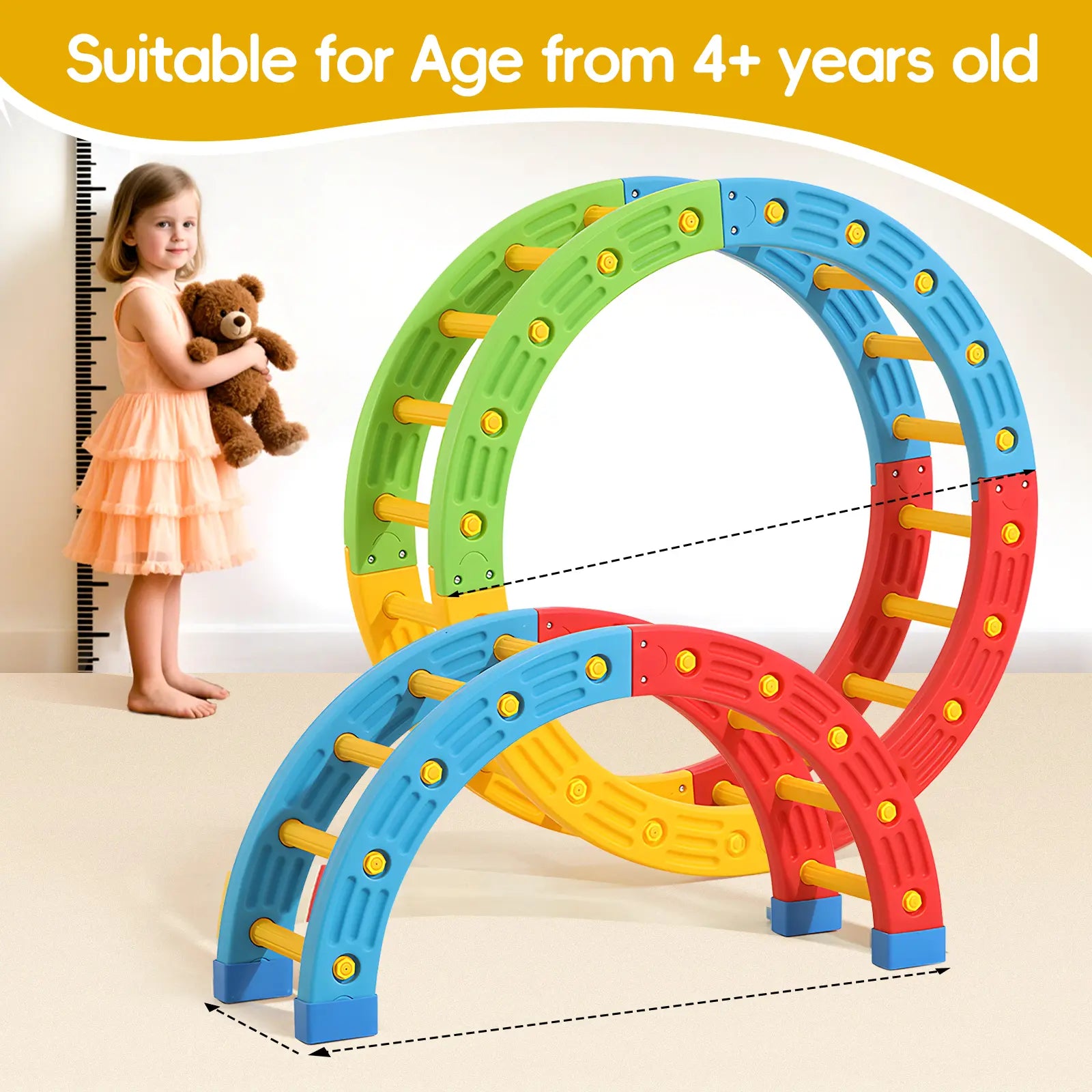 6-In-1 Foldable Climbing Toys,Montessori Climbing Set,Climber Indoor Jungle Gyms for Toddiers Montessori Toys,Pikler Triangle Set