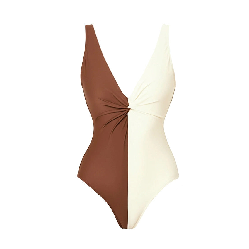 New Color-Block Simple High-End Split Swimsuit Set For Women