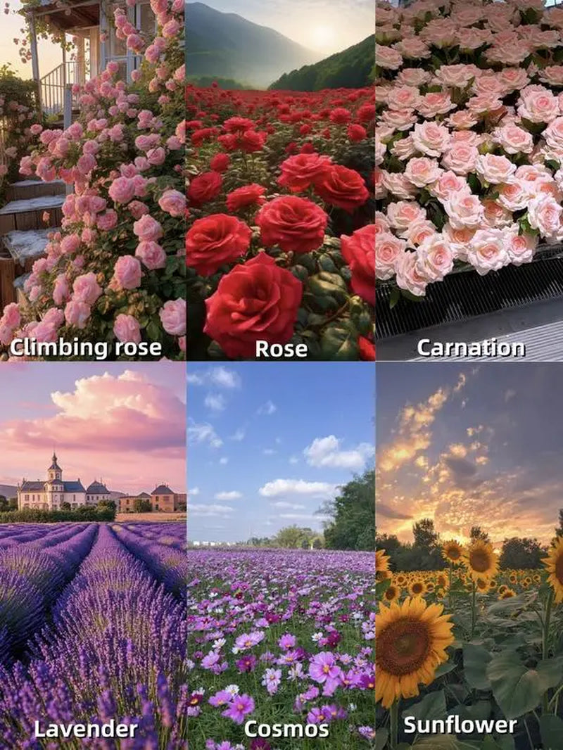 3600 Seeds of Rose Carnation Cosmos Lavender Sunflower Bonus Climbing Rose Gift Her a Garden of Lovevalentine'S Day & Mother'S Day Loveseed
