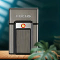 Aluminum Alloy Sliding Lighter, Waterproof and Pressure-Resistant Case and Stand, Outdoor Windproof Lighter, Rechargeable Lighter, Suitable for Men'S Daily Use.