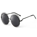 Large Frame Round Frame Women's Sun Glasses True Film Ink Mirror Flat Light Mirror