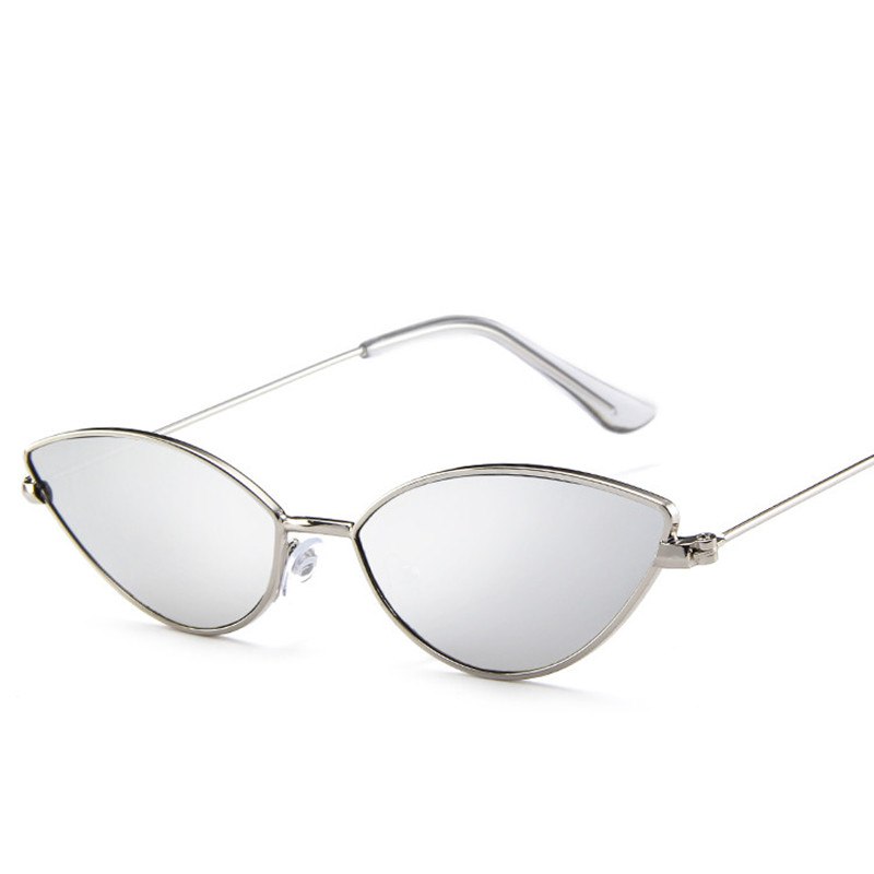 New Cute Sexy Sunglases Retro Cat Eye Sunglasses Women Metal Triangle Vintage Cateye Sun Glasses Female