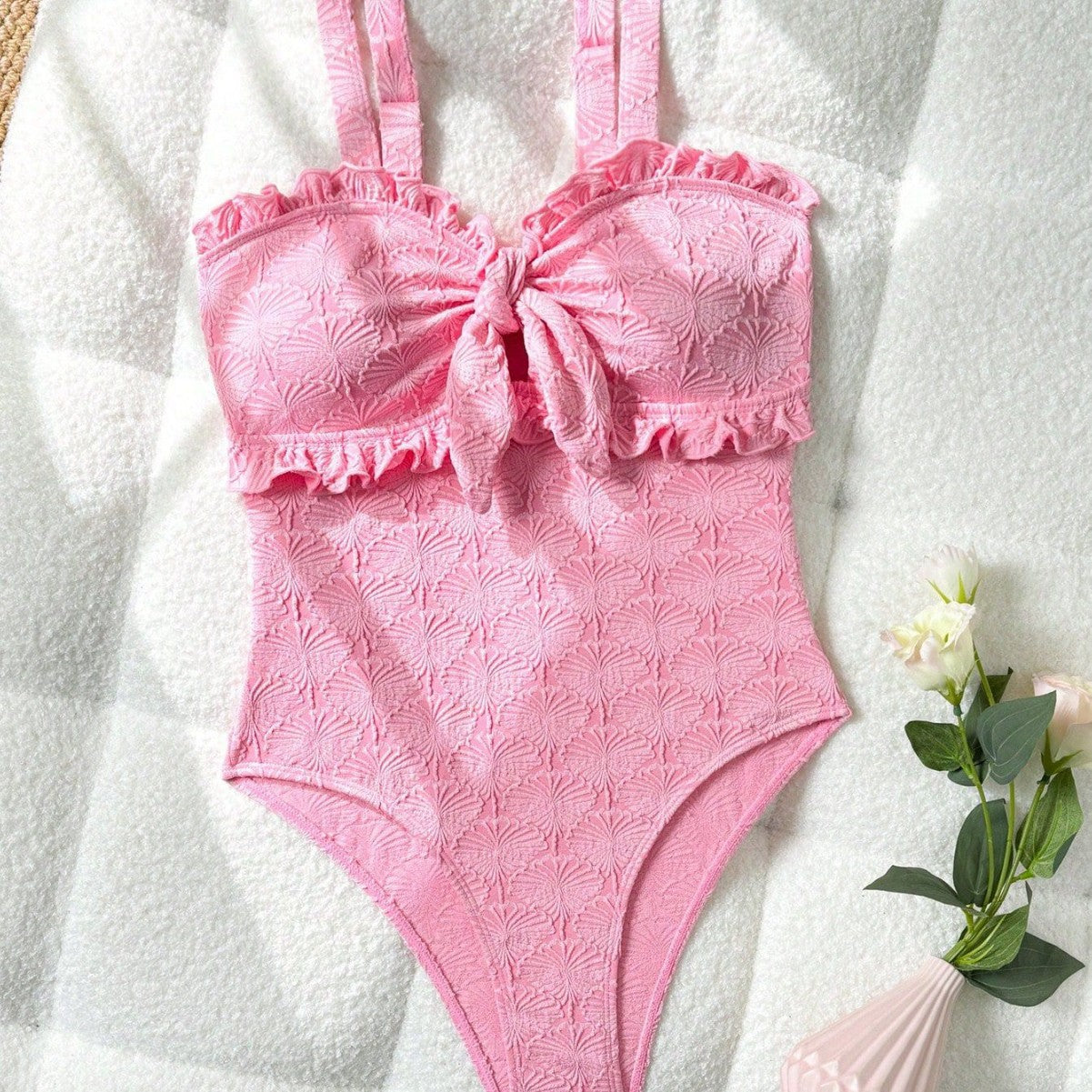 Womens Stylish Form-fitting Adjustable One-piece Swimsuit