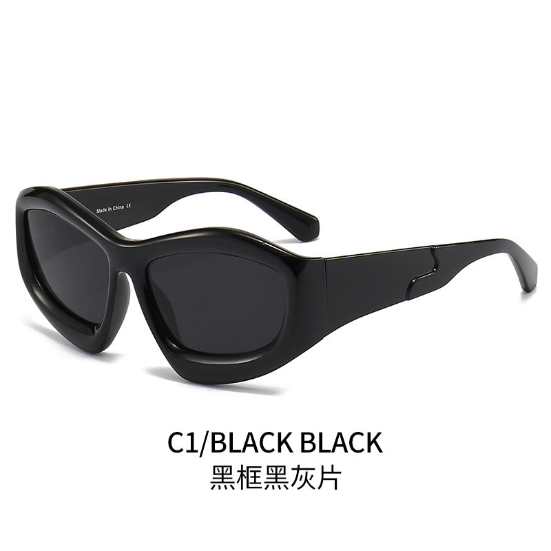 Lunettes de soleil de personnalité concave pour hommes et femmes, idéales pour l'extérieur