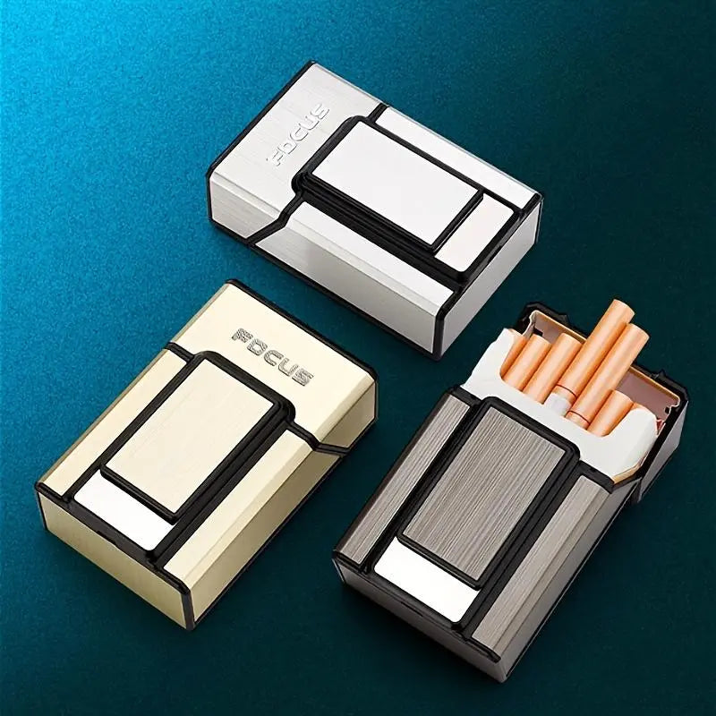 Aluminum Alloy Sliding Lighter, Waterproof and Pressure-Resistant Case and Stand, Outdoor Windproof Lighter, Rechargeable Lighter, Suitable for Men'S Daily Use.