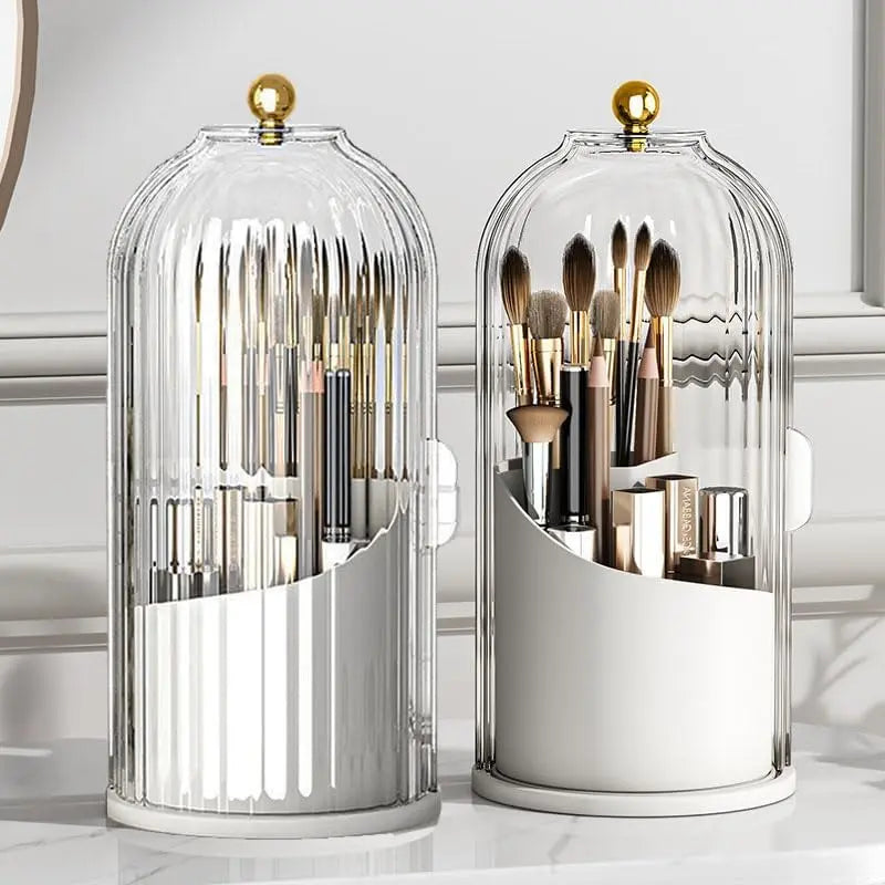 1 Toothbrush Storage Box with a Transparent Cover, 360° Rotating Sliding Opening, Dust-Proof and Water-Resistant, Suitable for Bathrooms, Bedrooms and Dressing Tables.