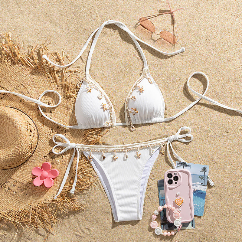 Neck-tie Swim Bikini With Adjustable Straps