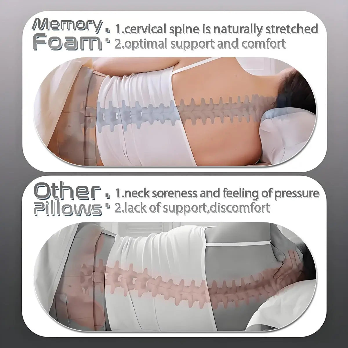 Orthopedic Neck Support Pillow for Sleeping, 3D Butterfly Memory Foam Pillow for Neck Pain Relief & Posture Correction, Breathable Cooling Cervical Pillow for Side Back Sleepers, Shoulder Spine Alignment Bed Pillow for Adults Bedroom