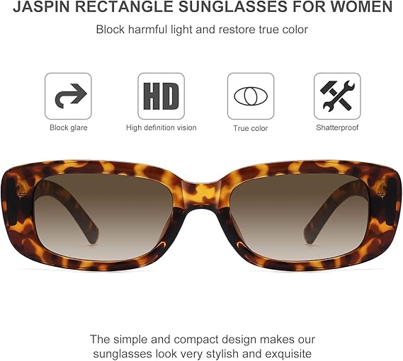 Rectangle Sunglasses For Women Men Trendy Y2k Retro 90s Sun Glasses UV Protection Cool Square Frame