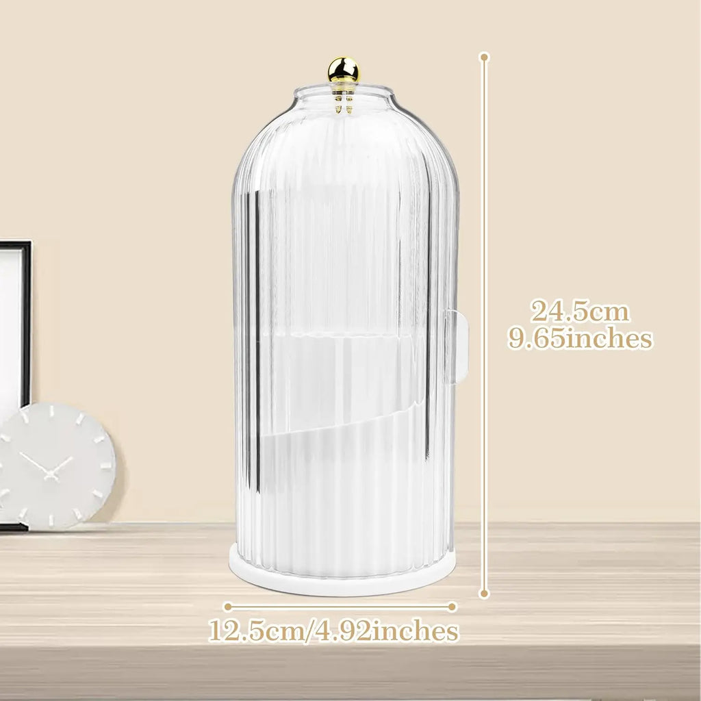 1 Toothbrush Storage Box with a Transparent Cover, 360° Rotating Sliding Opening, Dust-Proof and Water-Resistant, Suitable for Bathrooms, Bedrooms and Dressing Tables.