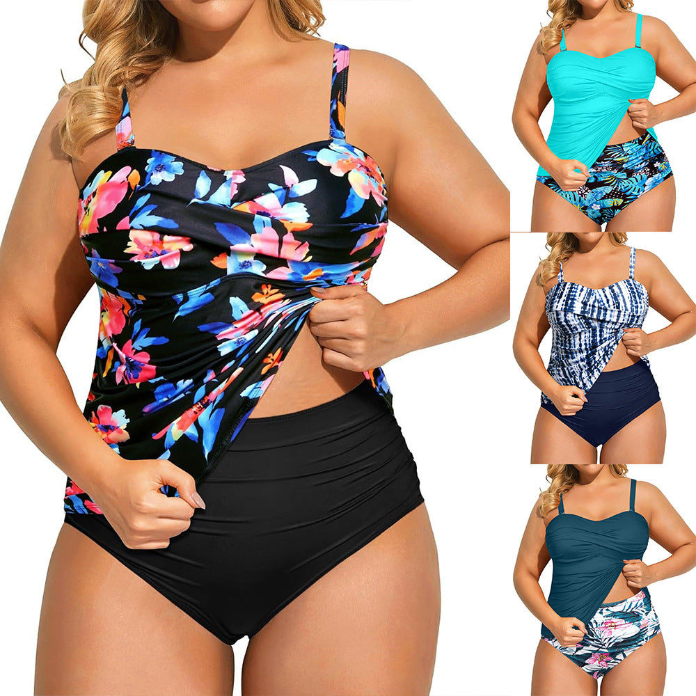 Women's Split Tankini Tummy-Control High-Waist Bikini Briefs On Amazon