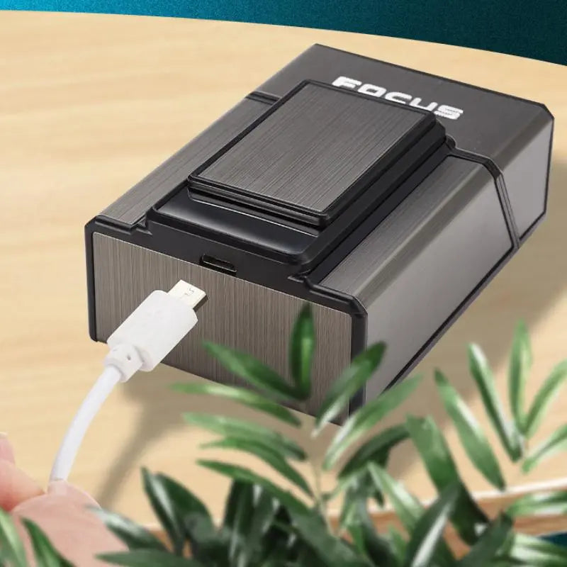 Aluminum Alloy Sliding Lighter, Waterproof and Pressure-Resistant Case and Stand, Outdoor Windproof Lighter, Rechargeable Lighter, Suitable for Men'S Daily Use.