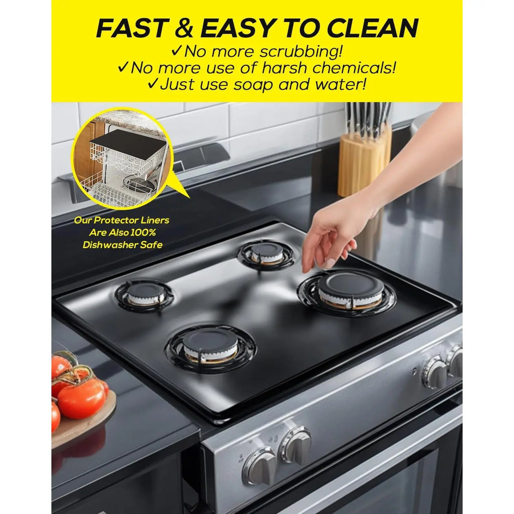 Gas Stove Silicone Burner Covers for Samsung Range Stove Guard Reusable Non-Stick Oven Liners Protectors Washable 24.4X16.3 Inch