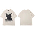 2025 New Streetwear Tshirt Hydra Cat Graphic T Shirt Men Cotton T-Shirt Hip Hop Loose Tops Tees Summer Short Sleeve Black White