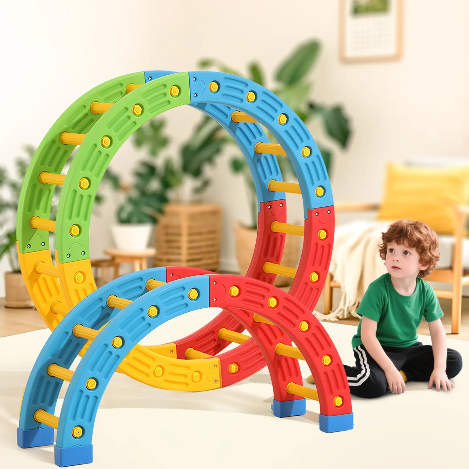 6-In-1 Foldable Climbing Toys,Montessori Climbing Set,Climber Indoor Jungle Gyms for Toddiers Montessori Toys,Pikler Triangle Set