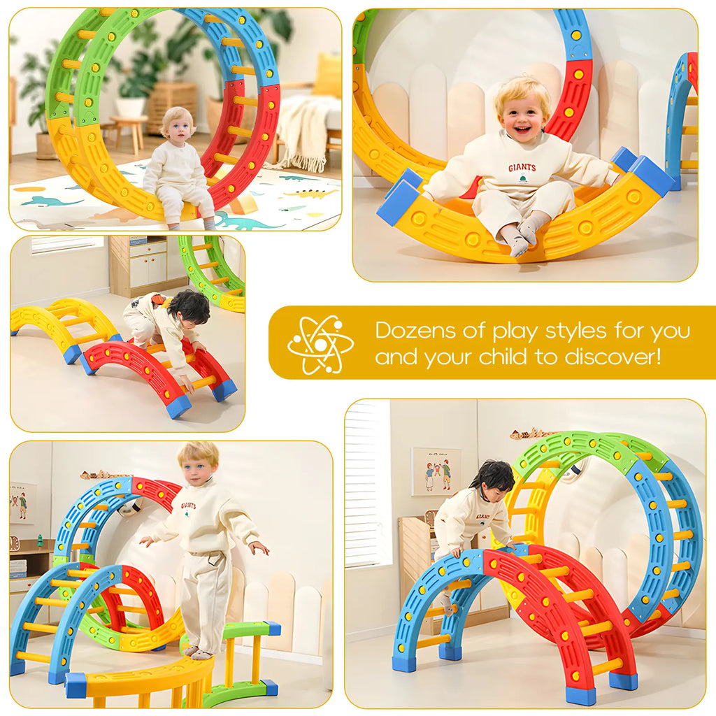 6-In-1 Foldable Climbing Toys,Montessori Climbing Set,Climber Indoor Jungle Gyms for Toddiers Montessori Toys,Pikler Triangle Set