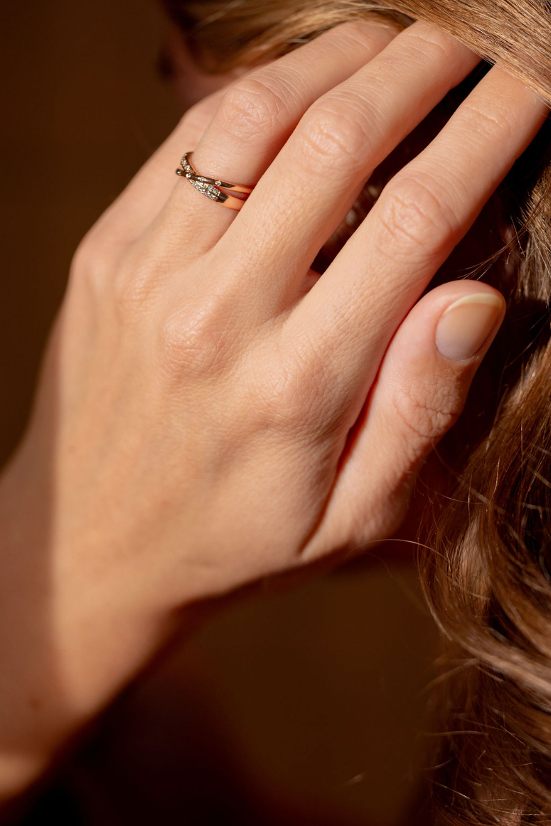 Rose Gold X Ring