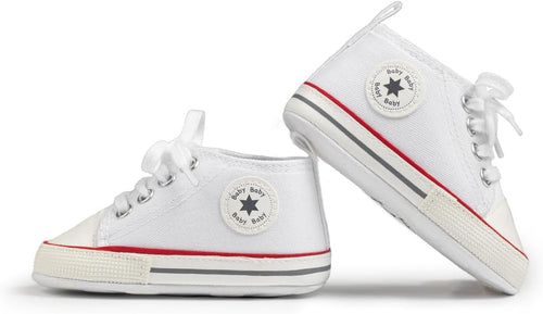 Unisex Baby Boy Girl Canvas Sneaker Soft Sole Ankle Infant First Walkers Crib Shoe
