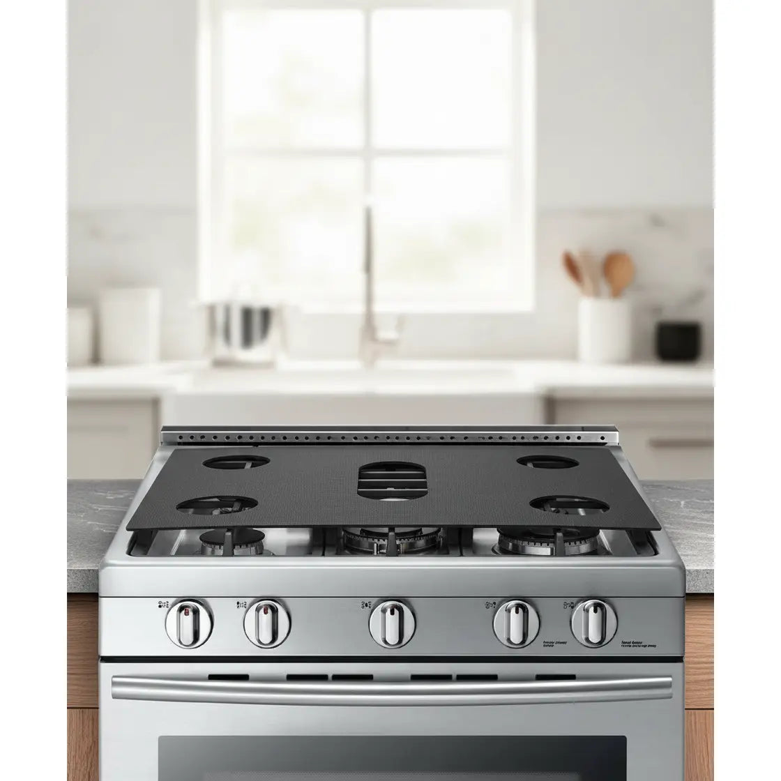 Gas Stove Silicone Burner Covers for Samsung Range Stove Guard Reusable Non-Stick Oven Liners Protectors Washable 24.4X16.3 Inch