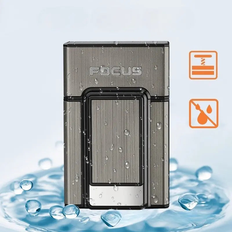 Aluminum Alloy Sliding Lighter, Waterproof and Pressure-Resistant Case and Stand, Outdoor Windproof Lighter, Rechargeable Lighter, Suitable for Men'S Daily Use.
