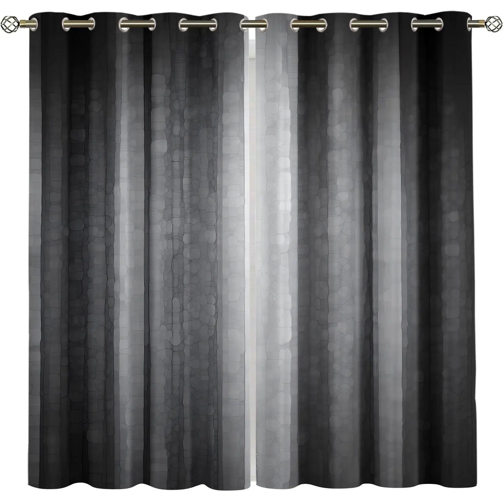 2 Piece Gradient High-End Bedroom Half Light Blocking Curtains, Semi Transparent Polyester Material, Year-Round Window Decor