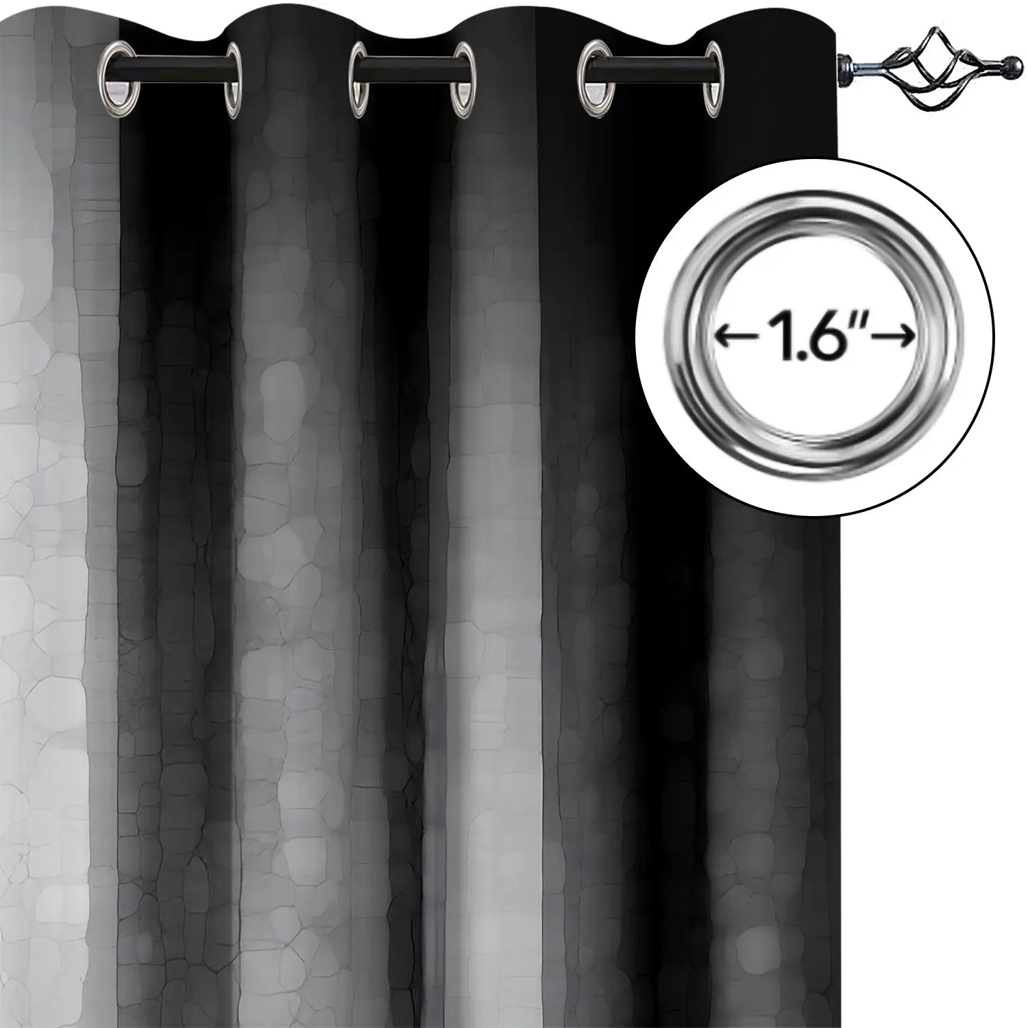 2 Piece Gradient High-End Bedroom Half Light Blocking Curtains, Semi Transparent Polyester Material, Year-Round Window Decor
