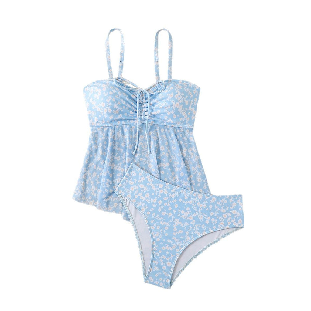 Maillot de bain bikini sexy floral avec bretelles pour femme