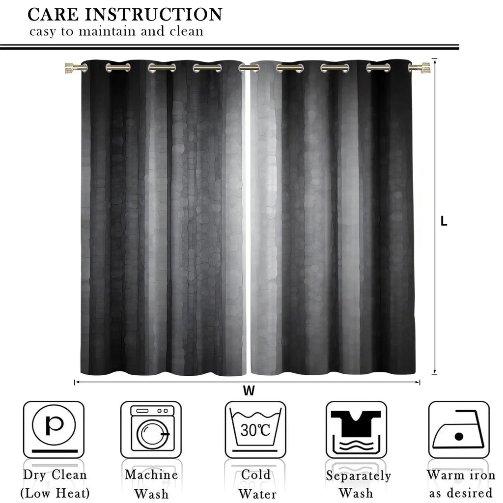 2 Piece Gradient High-End Bedroom Half Light Blocking Curtains, Semi Transparent Polyester Material, Year-Round Window Decor
