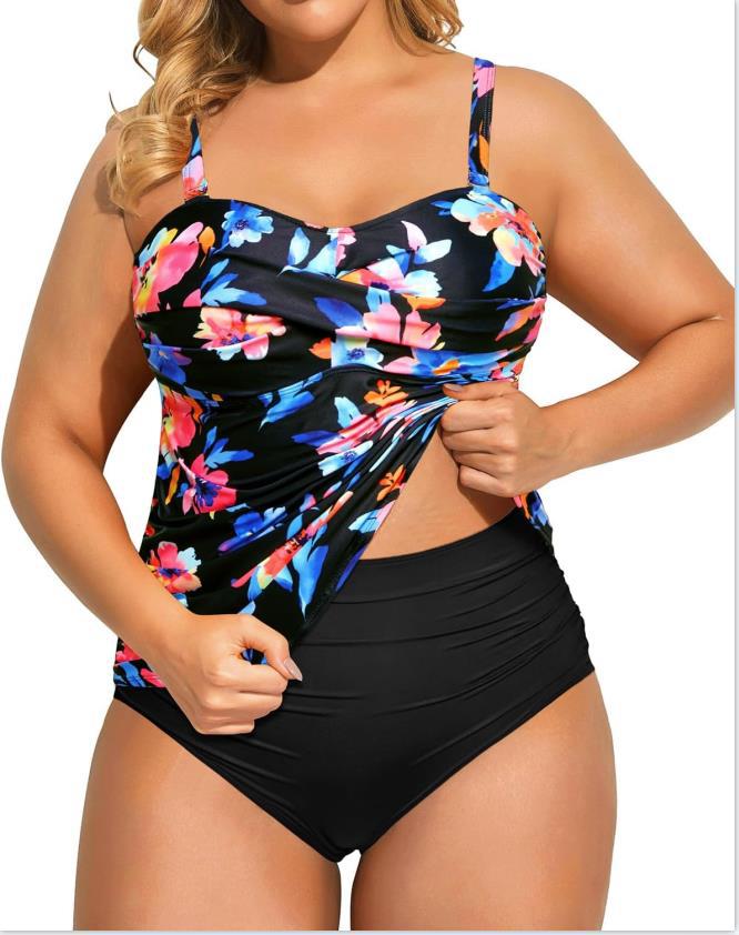 Women's Split Tankini Tummy-Control High-Waist Bikini Briefs On Amazon