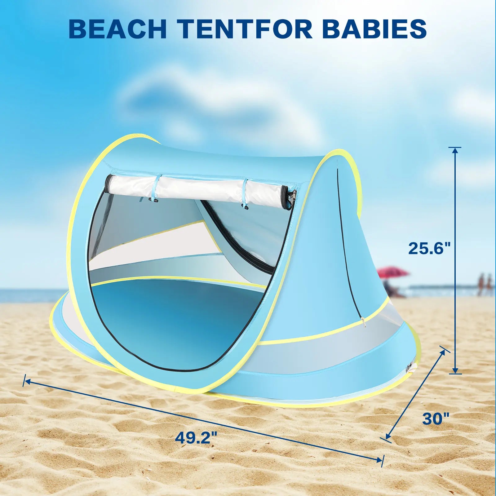 Sumbababy Summer Kids Outdoor Play Beach Tent with Sun Hat, Pop up Toddler Travel Tent , Infant Portable Playhouse, Outdoor Fun Adventure