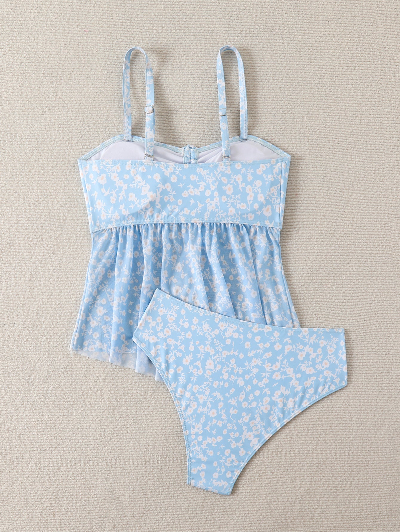 Floral Sexy Swimsuit With Shoulder Straps Women's Beach Bikini Suit