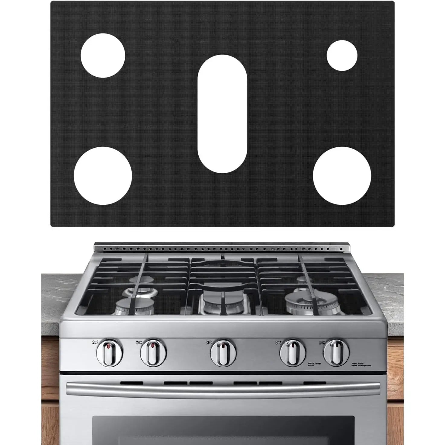 Gas Stove Silicone Burner Covers for Samsung Range Stove Guard Reusable Non-Stick Oven Liners Protectors Washable 24.4X16.3 Inch