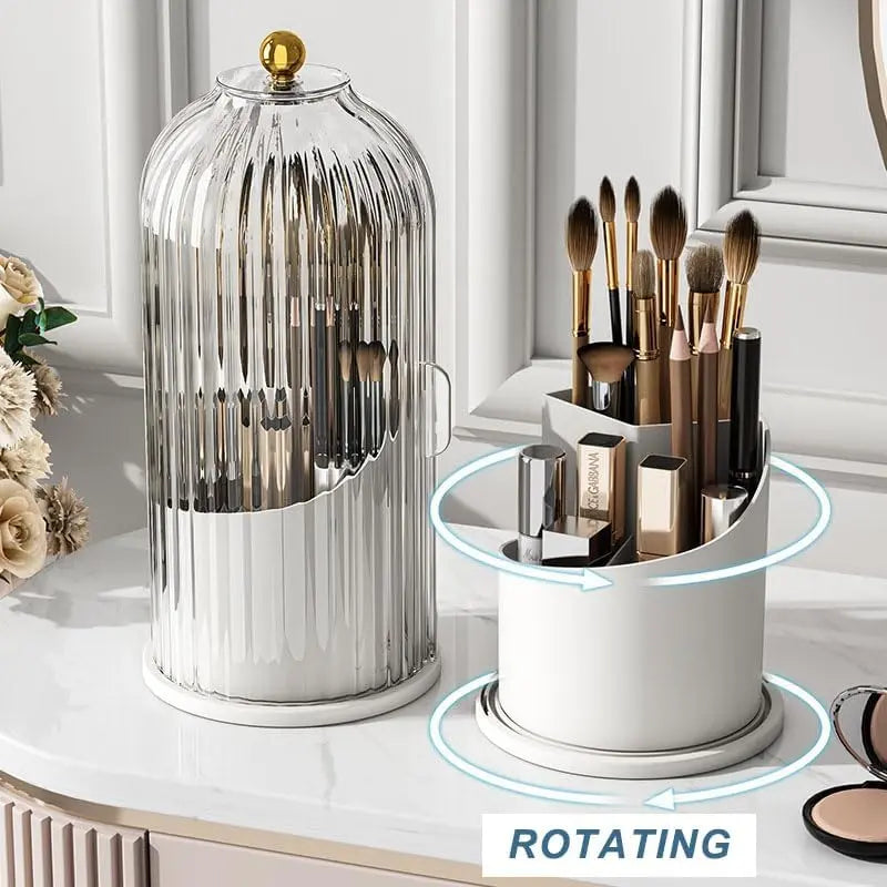 1 Toothbrush Storage Box with a Transparent Cover, 360° Rotating Sliding Opening, Dust-Proof and Water-Resistant, Suitable for Bathrooms, Bedrooms and Dressing Tables.