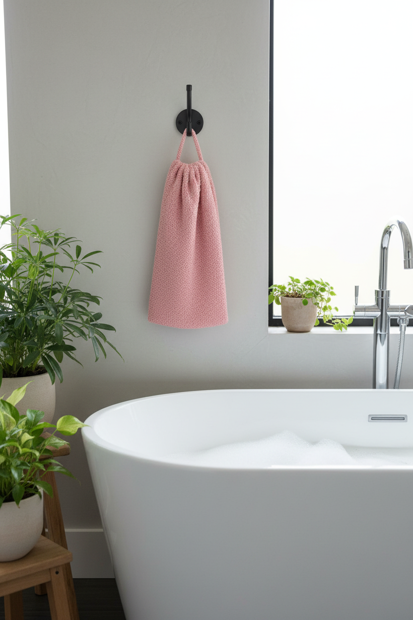 Exfoliating Mesh Bath Cloth, Pink or White