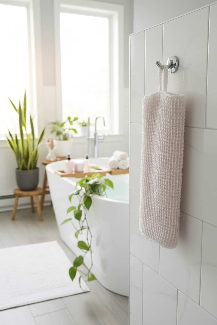 Waffle-Mesh Exfoliating Body Washcloth