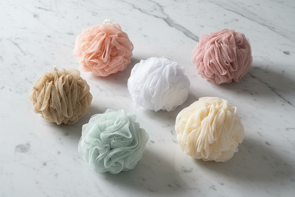 Lace Mesh Bath Pouf