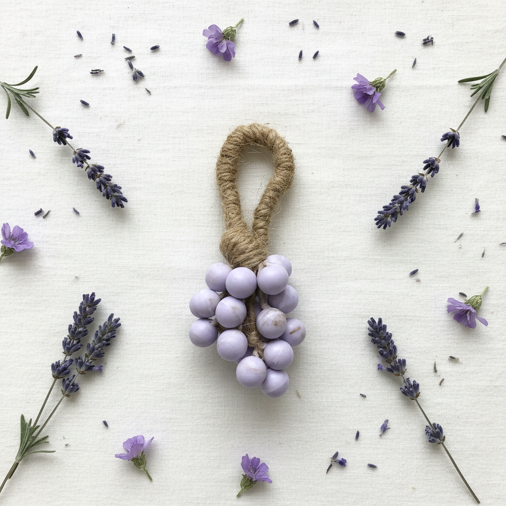 Lavender Bead Soap – Flat Lay