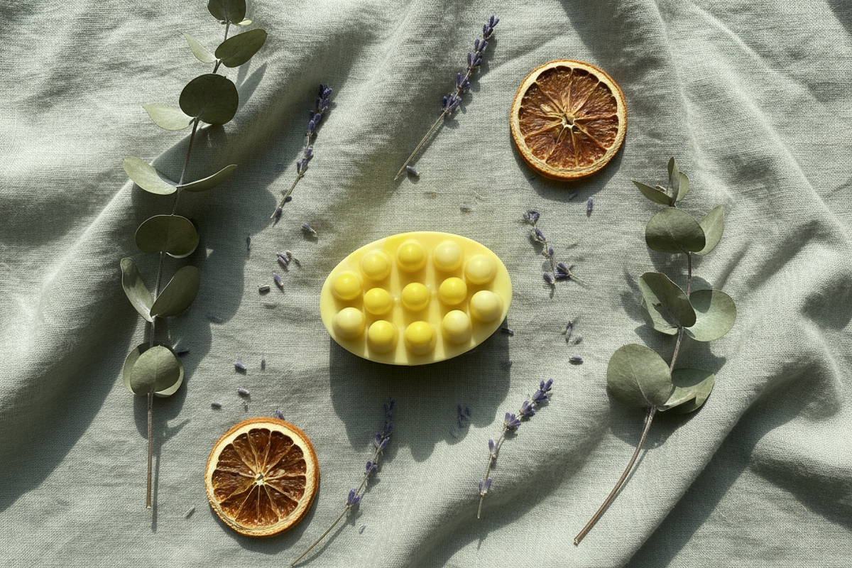 Massage Soap Flat Lay