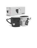 - Coffee Mugs/Kissing Mugs Set Ceramic with Gift Box (Gray)