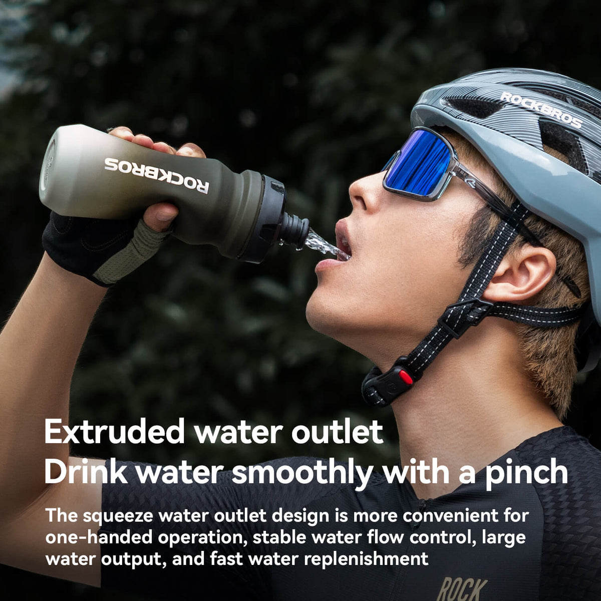 Bike Water Bottle with Soft-Touch Grip & Pull-Top Lid - 600/750ml