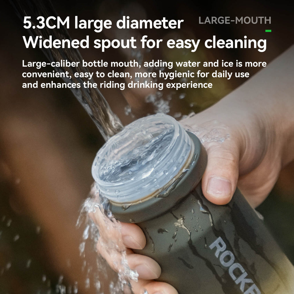 Bike Water Bottle with Soft-Touch Grip & Pull-Top Lid - 600/750ml