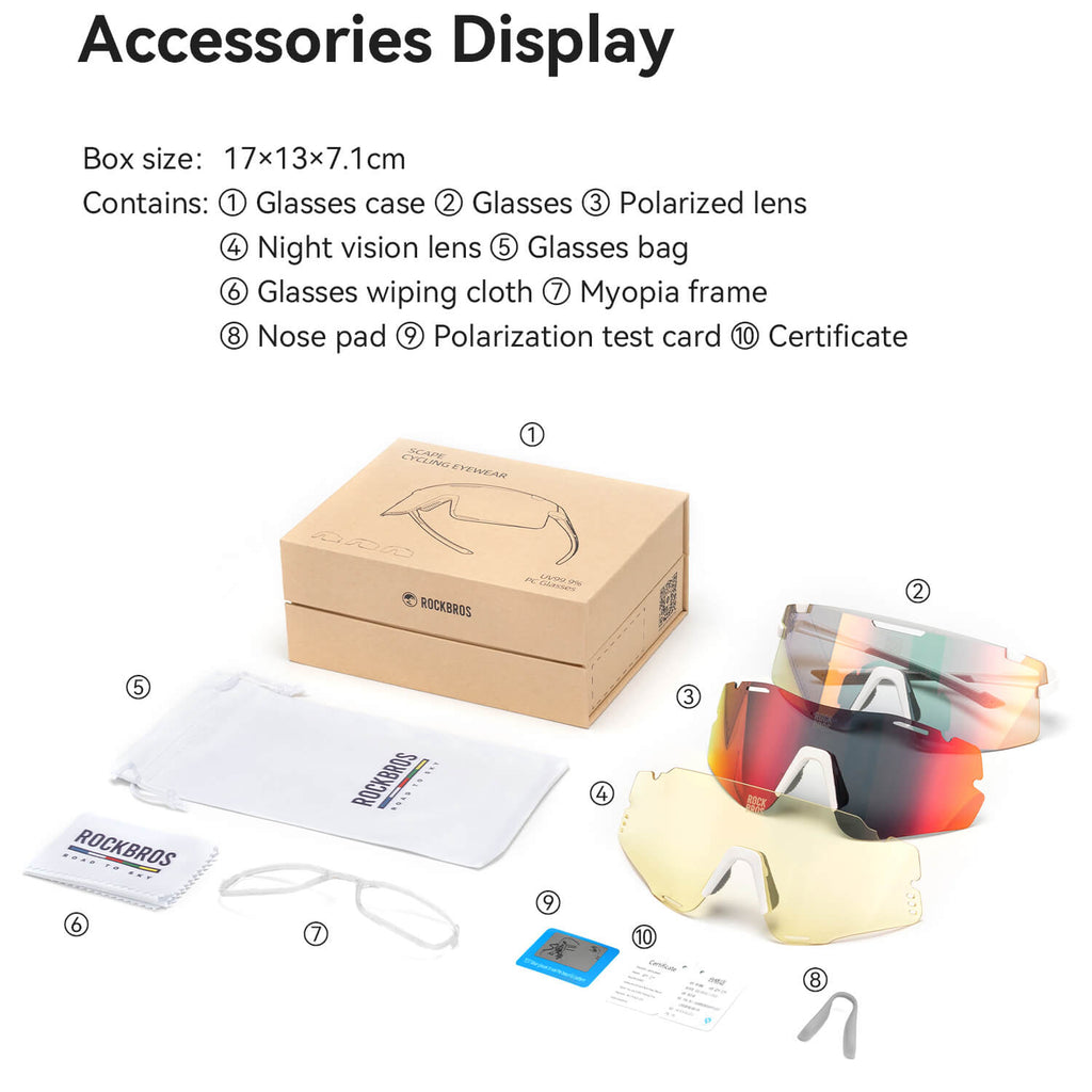 Photochromic Cycling Glasses – 3 Lens Set