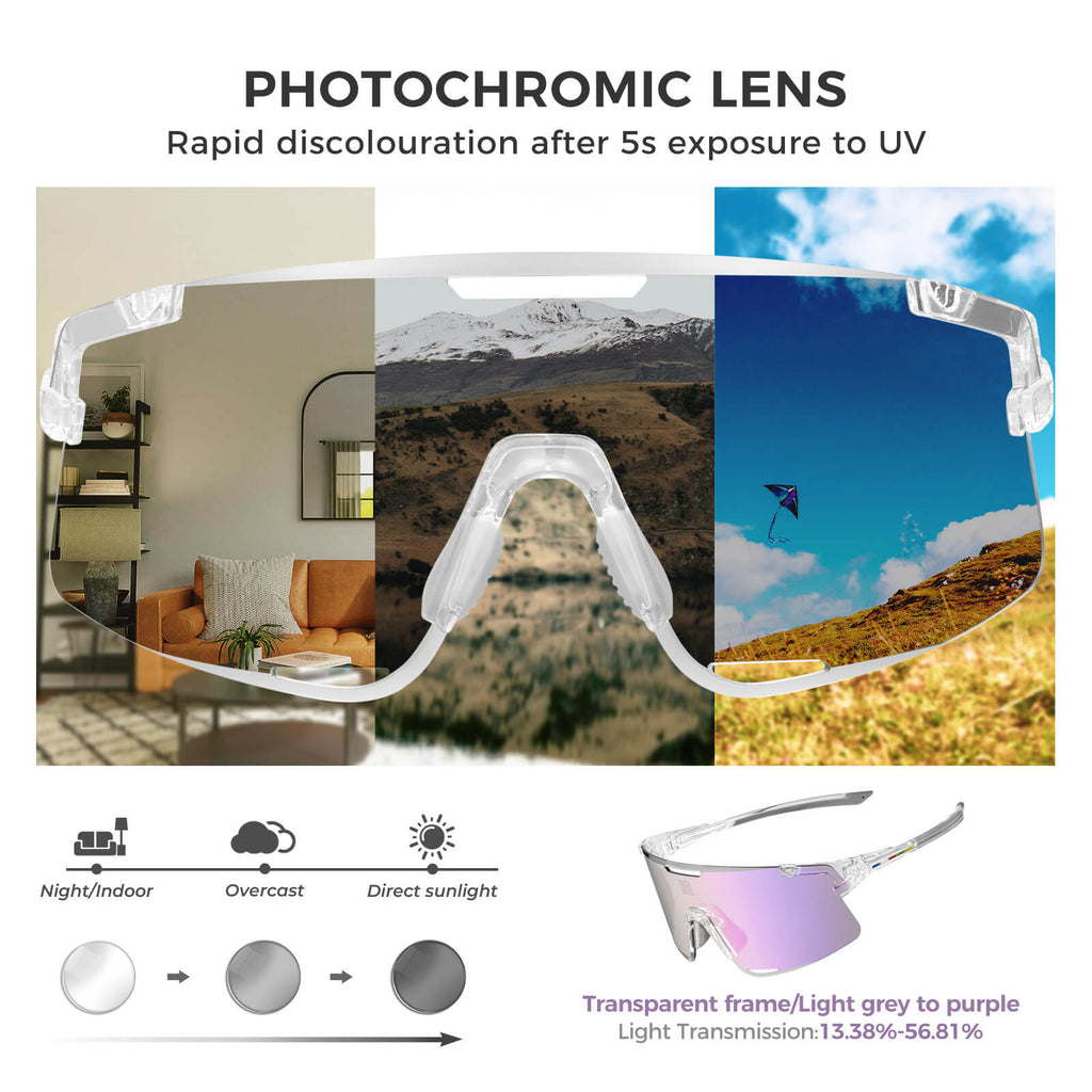 Photochromic Cycling Glasses – 3 Lens Set