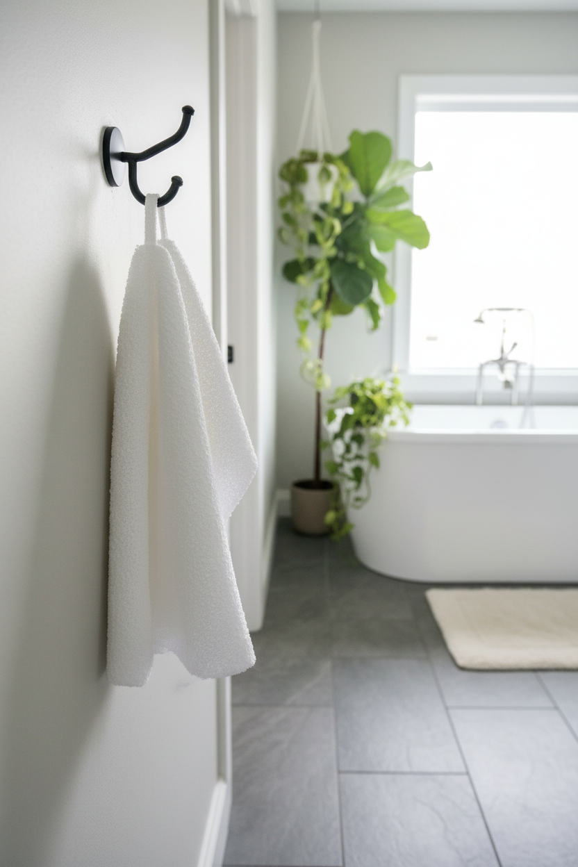 White Exfoliating Loofah Cloth - Lifestyle